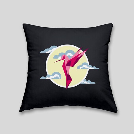 Hummingbird cushion noir